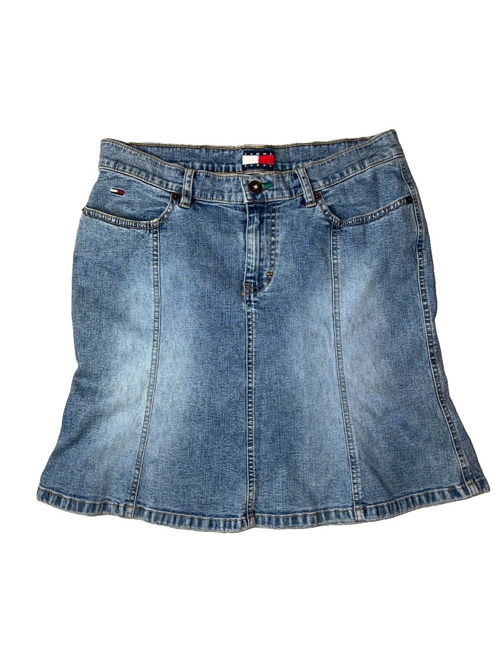 Vintage Tommy Jeans denim A-line Flare skirt Size 7